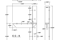 ec-9 2D extended concealed bracket drawing
