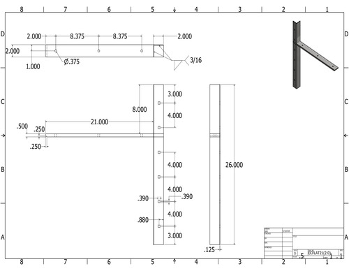 ECFLAT21 (2.0) 2-D concealed flat bracket drawing