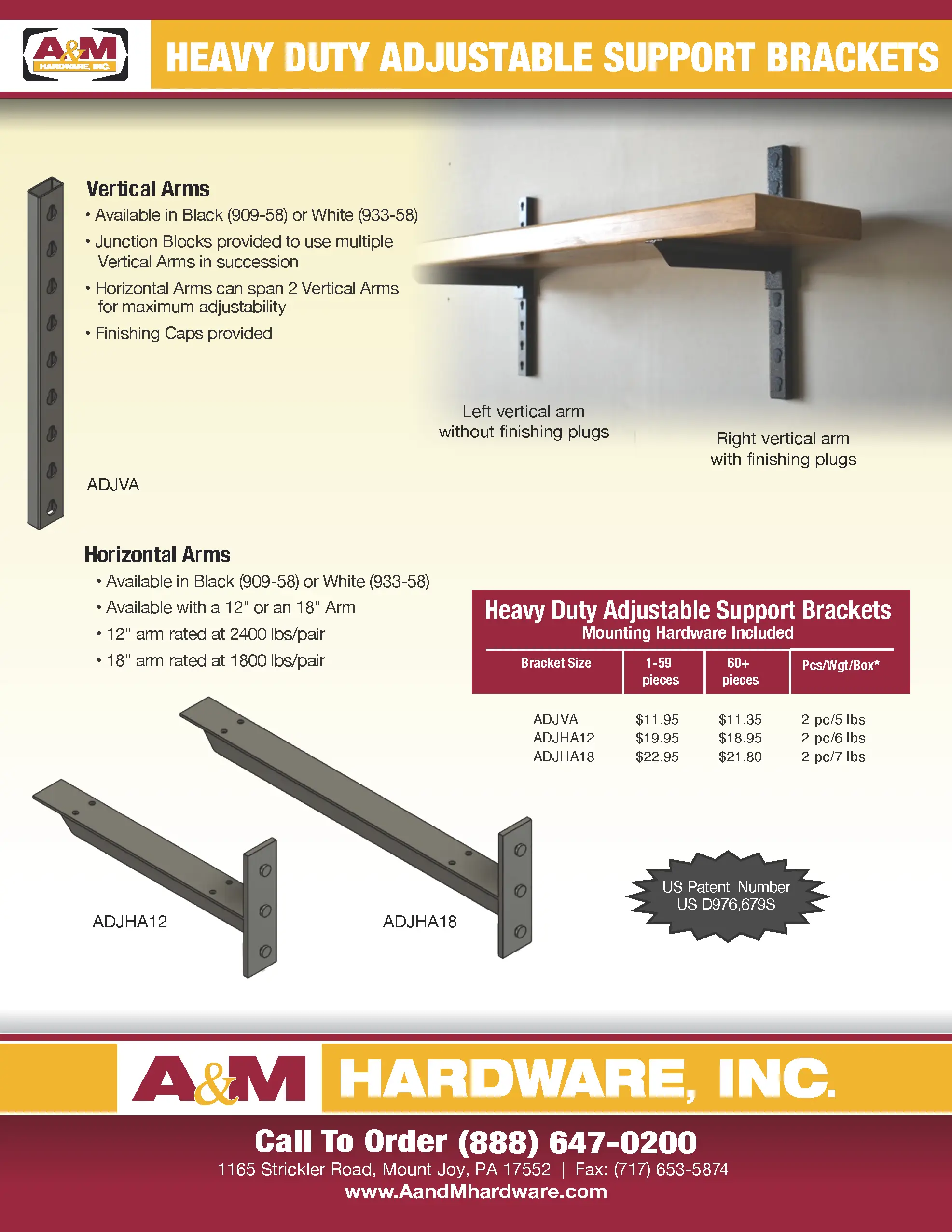 Heavy Duty Adjustable Support Brackets | A&M Hardware