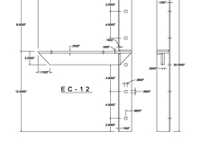 ec-12 2D extended concealed bracket drawing