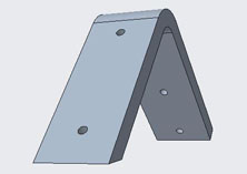 SF6-3D surface mounted flat bracket drawing