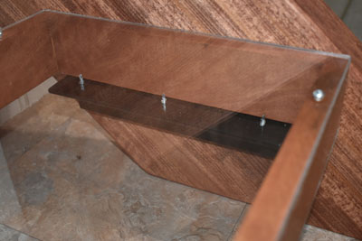 a stair tread bracket supporting a stair